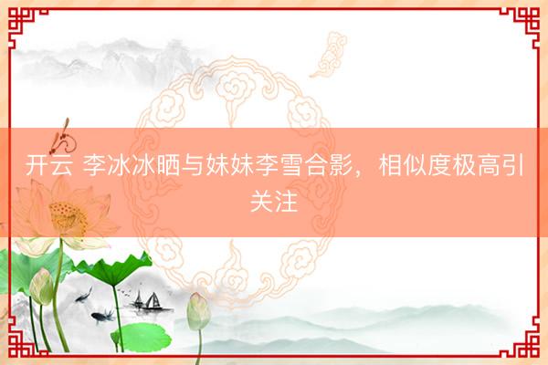 開(kāi)云 李冰冰曬與妹妹李雪合影,相似度極高引關(guān)注